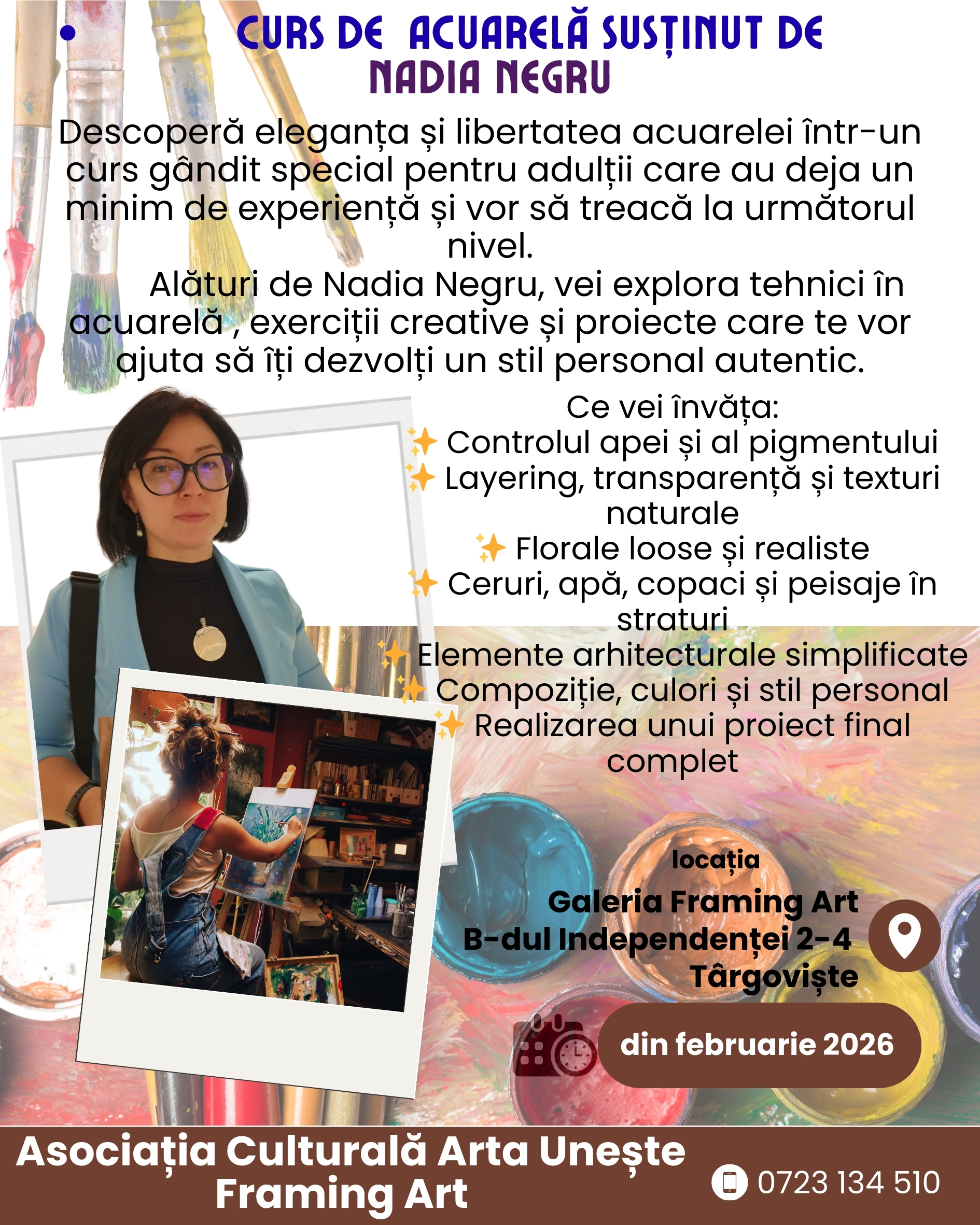Curs de acuarela - mentor Nadia Negru