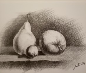 Natură statică in creion